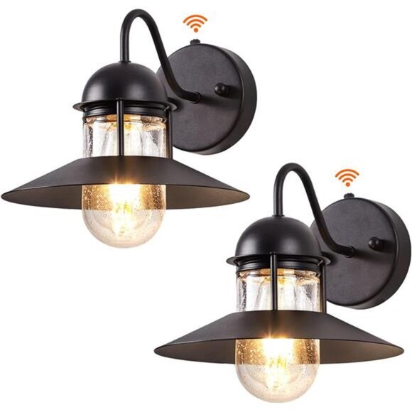 Dusk to Dawn Outdoor Lighting Wall Sconce,Porch Lights 2 Pack, Includes LED Bulb - Picture 1 of 7